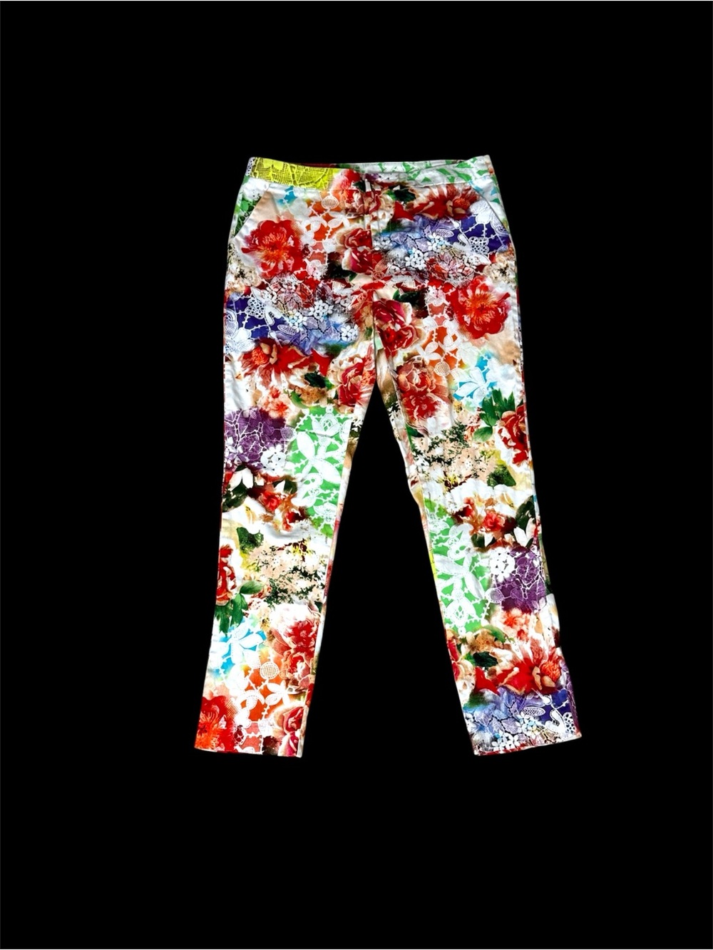 Beige by ECI Floral Print Womens Multicolor Straight Casual Pants Resort Size 10